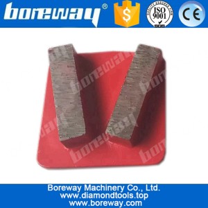 China 2 rectangle bar curved diamond grinding shoes wheel segments for Husqvarna grinder manufacturer