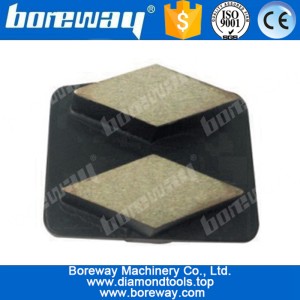China 2 rhombus diamond bar diamond grinding shoes curved segment with redi-lock for scanmaskin floor grinders manufacturer