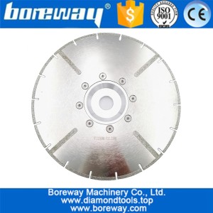 China 230MM Electroplated diamond cutting blade 22.23MM or M14 flange with protection reinforced diamond disc with flange manufacturer