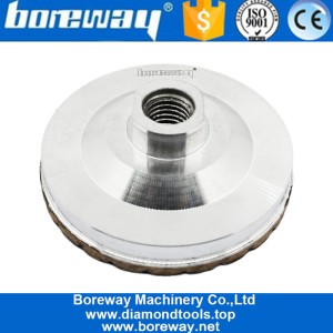 porcelana Fábrica o fabricante de la rueda de la taza de pulido de la ondulación trasera de aluminio del diamante de China de 4 pulgadas fabricante