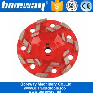 China 5 Inch S Shape Segment Diamond Grinding Cup Wheel For Concrete And Stone Floor manufacturer