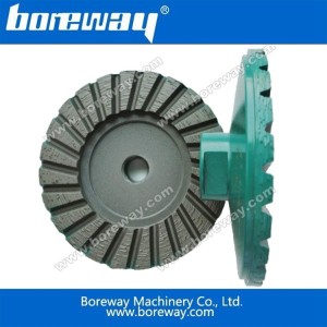 China Wet Use Aluminum-Based Single Turbo Diamond Cup Wheel For Angle Grinders manufacturer