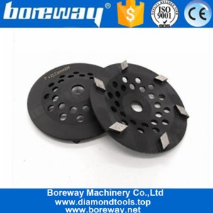 中国 用于混凝土地板的7英寸D180mm菱形六个刀头金刚石碗磨轮 制造商
