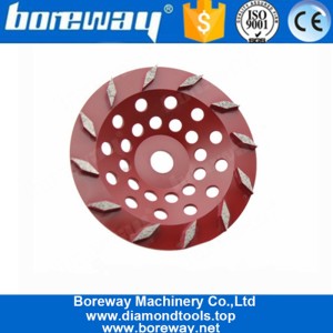 China Roda concreta do copo de 7 segmentos do rombo de 12 polegadas para o dobramento concreto e o polimento de pedra fabricante