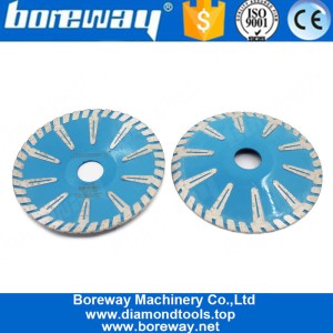 porcelana Boreway 4 '' 5 '' 6 '' 7 '' Segmento en T Concavo Continuo Borde turbo Hoja de diamante Sierra de corte curvado para mármol de granito fabricante