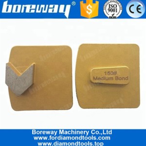 China Redi Lock Diamond Grinding Shoes Concrete Grinding Plates With Single Arrow Segment For Hard Concrete manufacturer