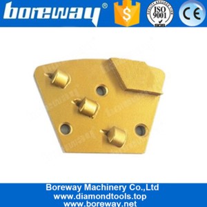China Rhombus Segments Three Quarter PCD Grinding Shoes For Removing Mastic And Thicker Epoxy manufacturer