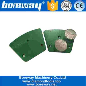 China Trapezoid Diamond Grinding Block With Two Round Segment For Concrete Floor Renovation manufacturer