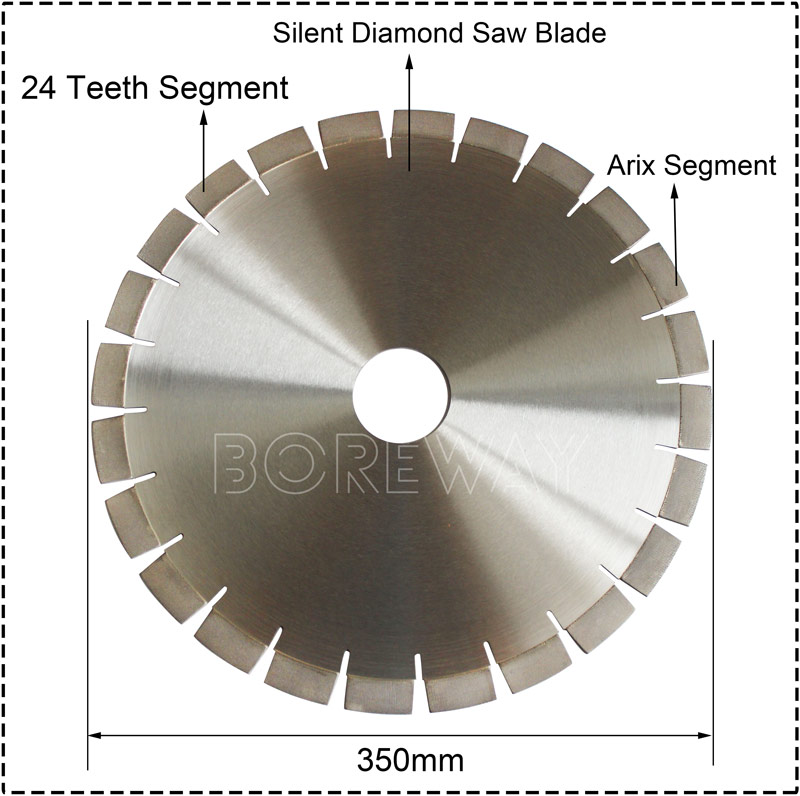 Silent Type Diamond Granite Saw Blade With Arix Cutting Segment 055