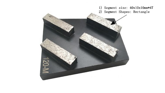  Diamond Floor Grinding Block With 4 Rectangle Segments
