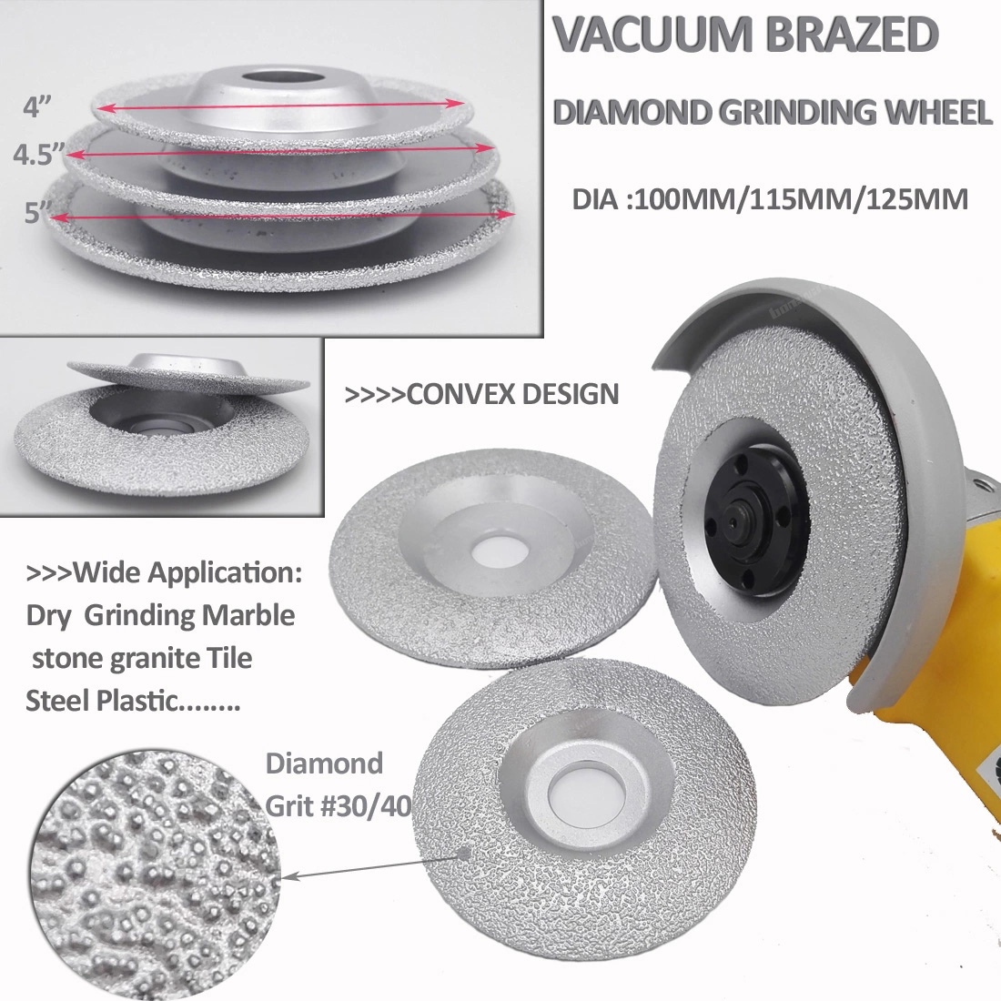 Vacuum Brazed diamond grinding cup wheel 