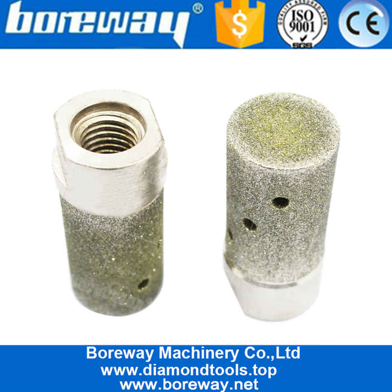 25mm Electroplating Grinding Drum Diamond Stone Zero Tolerance Wheel With M14 Connector 100#