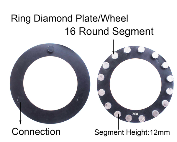 12mm Height Ring Diamond Klindex Grinding Concrete Plate Block Wheel With 16 Bars Manufacturer