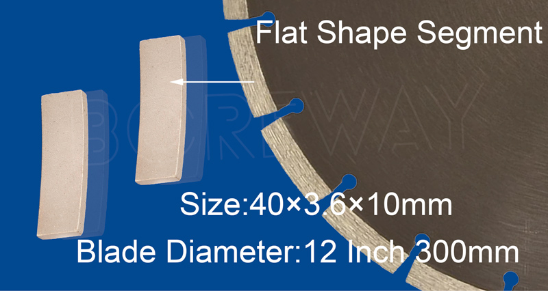 Flat Shape Diamond Fast Cutting Saw Blade Segment For Granite