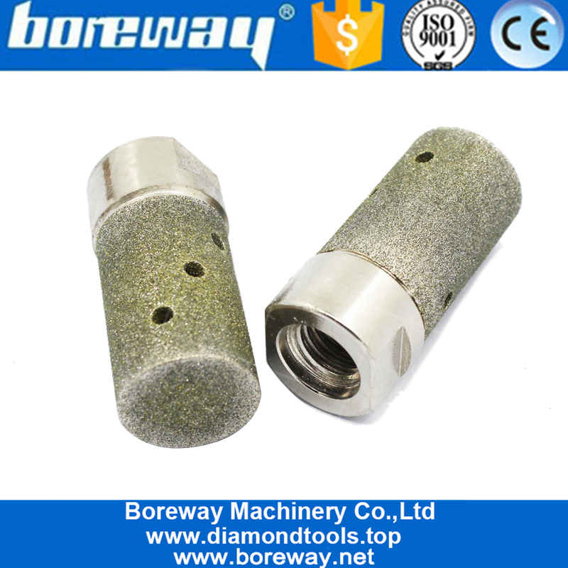 25mm Electroplating Grinding Drum Diamond Stone Zero Tolerance Wheel With M14 Connector 100#
