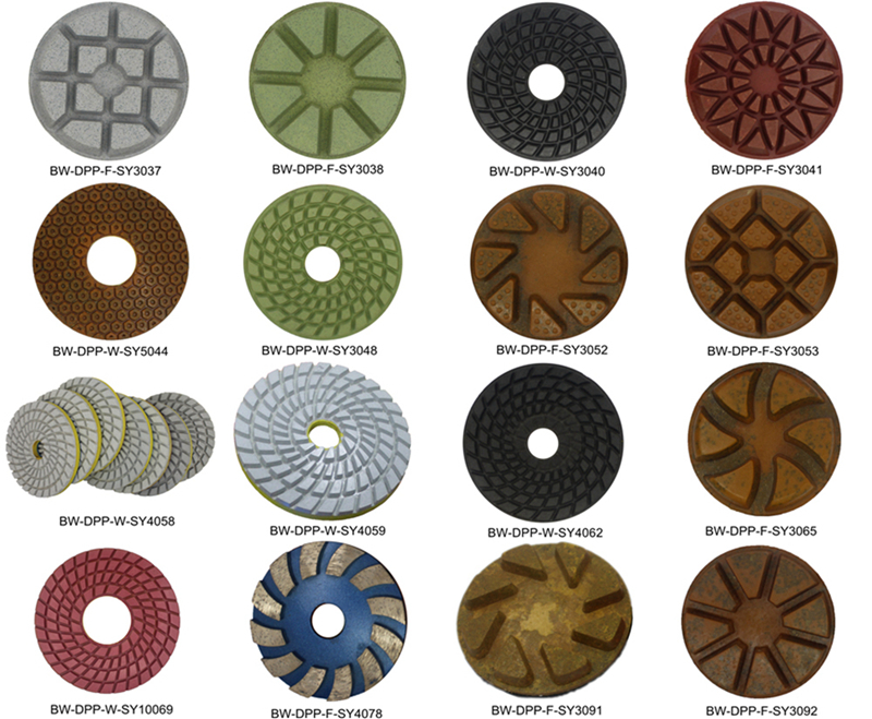 Stone floor polishing pads