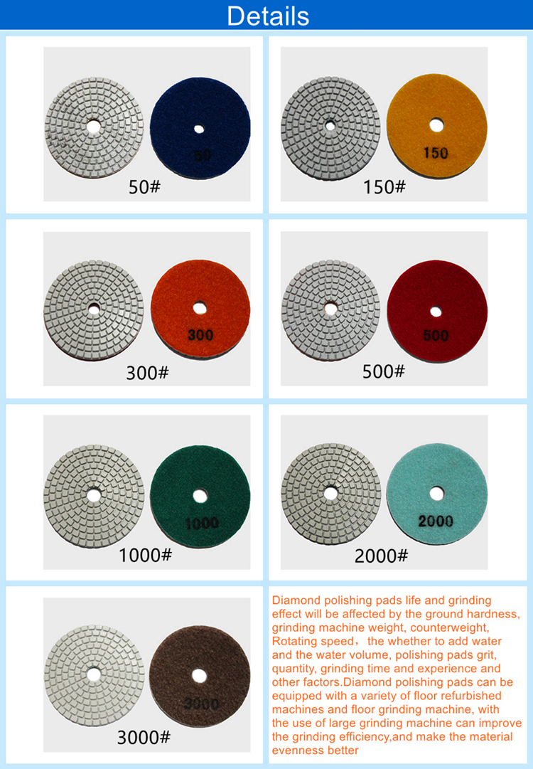 diamond polishing pads for stone concrete ceramic and so on