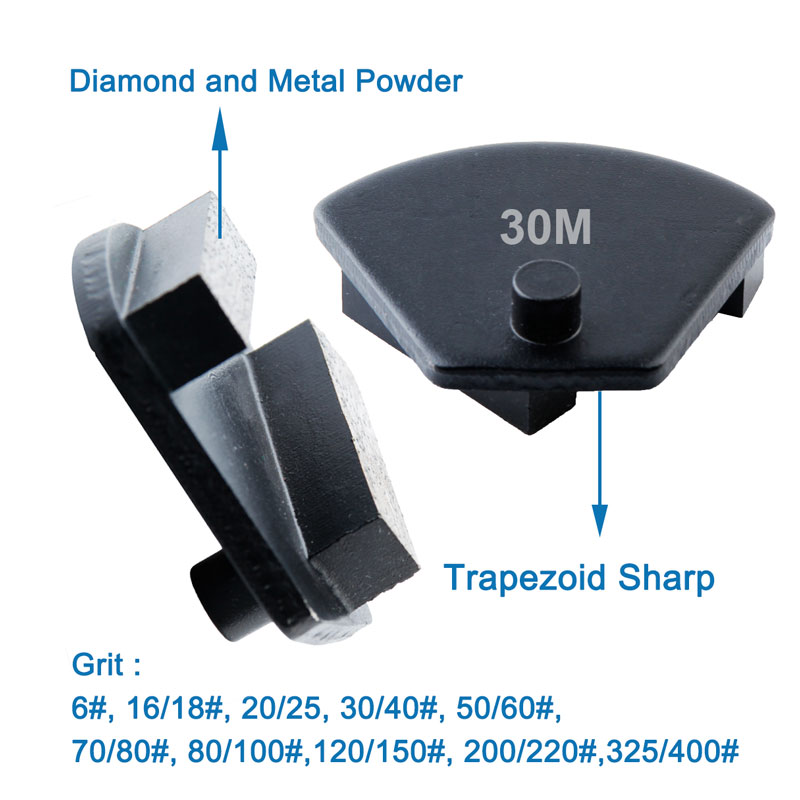 Professional Metal Trapezoid Shape Grinding Pad 40*10*10 Concrete Floor Polishing Disc Manufacturer 2020 