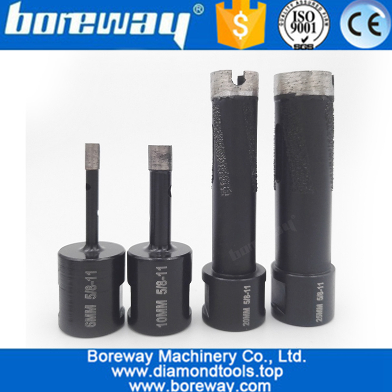 4Pcs Welded Diamond Drill Core Bits with 5/8-11 Thread for Drilling hard stone granite marble