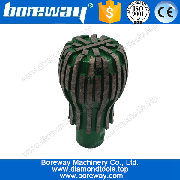 Chine Nouveau produit: D76 * 91 t * 131L * M22 * fraise sphérique de 2,5 P diamant pour vase en pierre de meulage fabricant