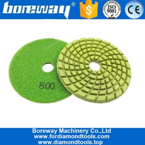 China 100mm #800 Floor Sponge Polishing Pads 4inch Diamond Resin Bond Floor Polishing Pads for concrete marble manufacturer