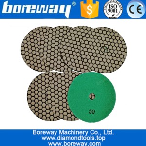 China 125mm Resin bond diamond flexible polishing pads 50# granite marble ceramic grinding dry sander disc Polisher disk manufacturer
