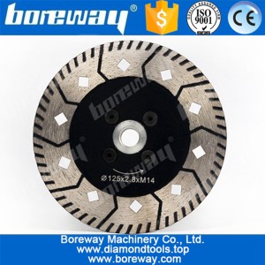 China 125mm granite stone diamond cutting disc with flange M14 manufacturer