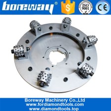 China Placa martelada de bucha de ferramenta de fabricação de superfície de 17 '' com 6 rolos e segmentos de liga de carboneto de 45 pontas fabricante