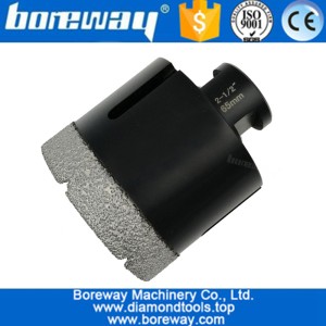 Cina 2-1 / 2 "punte per anima diamantate brasate sottovuoto da 65mm con attacco filettato 5/8" -11 per marmo granito duro, gres porcellanato, ecc. produttore