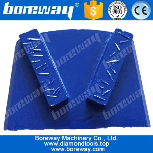 China 2 rectangle segments concrete diamond grinding shoes for lavina grinding machines manufacturer