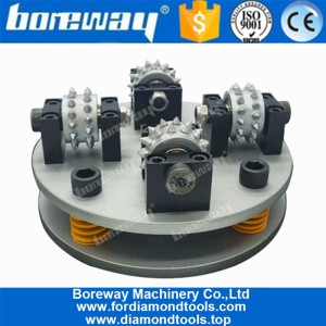China 200MM 30S Rotary Bush Hammer Plate With 4 Rollers manufacturer