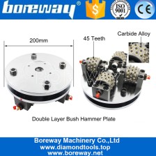 China 8 Inch 200mm Double Layer Rotary Carbide Alloy Bush Hammer Plate For Granite Finish manufacturer