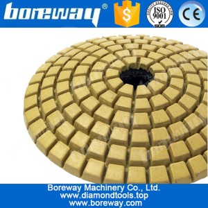 China 3" 8pcs Diamond Convex Polishing Pad  Bowl Arc Type With Backer Pad Convex Disc For Marble Granite manufacturer
