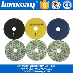 China 3 steps dry and wet use diamond polishing pads manufacturer