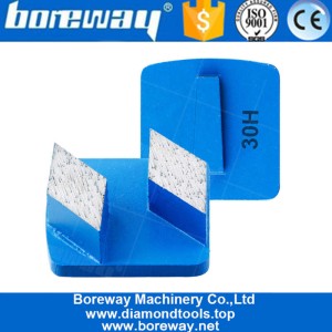 China 30-Körnung Rhombus-Segment mit zwei Diamanten Redi-Lock Blue Metal Bond Disc-Bodenpolierpads für Schleifmaschinen Hersteller