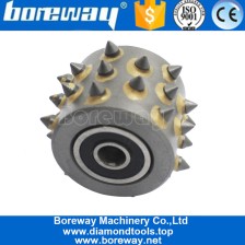 China 30s Alloy Teeth Litchi Grinding Grains 3 Row 2 Row Arranjo sem suporte Bush Hammer Moed Wheel fabricante
