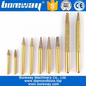 China 31models available CNC Vaccum Brazed Diamond engraving bits cutter rotary burrs carving tools granite marble carving bits manufacturer