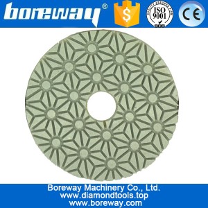 China 3inch 80mm 3 steps dry and wet use diamond polishing pads manufacturer