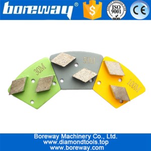 中国 3件菱形刀头金刚石地板研磨盘用于抛光研磨水磨石环氧树脂 制造商