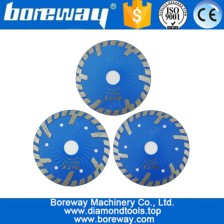 China 4 "4,5" 5 "Diamant-Sägeblatt Heißgepresstes Diamond Wave Turbo-Blatt mit Schrägschutzzähnen Steinbeton-Trennscheibe Hersteller Hersteller