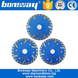 China 4" 4.5" 5" Diamond saw blade Hot pressed Diamond Wave Turbo Blade with Slant Protection Teeth Stone Concrete Cutting Disc  manufacturer manufacturer