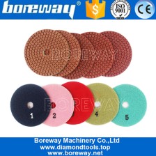 China 4 polegadas 5 passo almofada de polimento de moagem de granito disco para moedor de ângulo fabricante fabricante