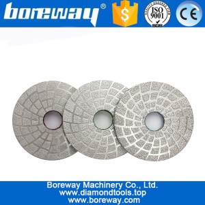 China 4"  Vacuum Brazed Diamond Grinding Disc With Velcro Backed for Granite/Concrete manufacturer