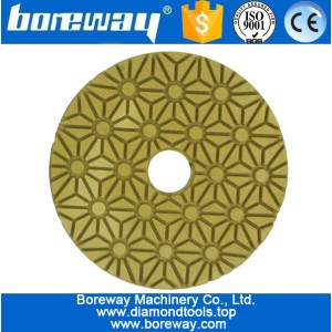 China 4 inch 100mm 3 step dry and wet use diamond polishing pads manufacturer