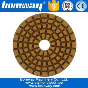 China 4inch 100mm 5 steps wet use metal diamond polishing pads for stone concrete ceramic manufacturer