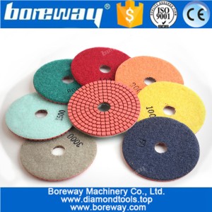 China 4 inch 100mm 7pcs diamond polishing pads and abrasive disc for granite marble stone concrete manufacturer