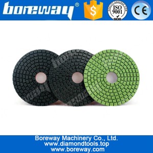 China 4 inch 3 step diamond polishing pad wet for granite concretes manufacturer