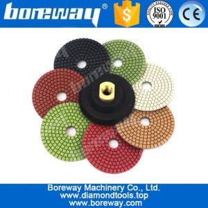 China 4 inch Diamond Polishing Pads For Granite Marble Concrete with Rubber Backer manufacturer