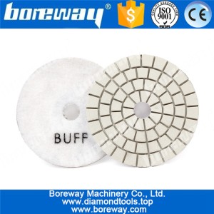 China 4 inch Diamond polishing pad white buff wet polishing for stone manufacturer