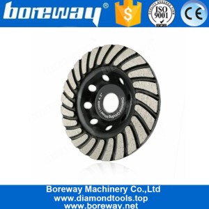 China 4.5 Inch D115mm Diamond Turbo Row Grinding Cup Wheel For Stone And Concrete Floor manufacturer